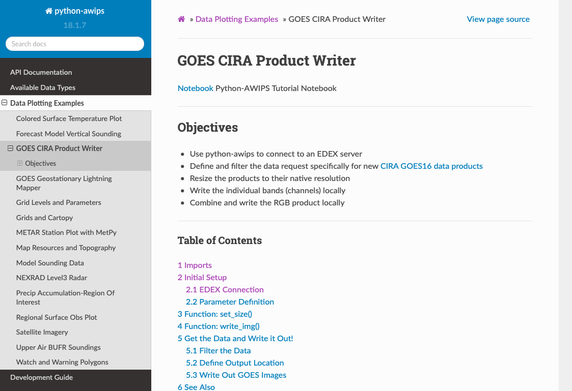 GOES CIRA Notebook Webpage Example