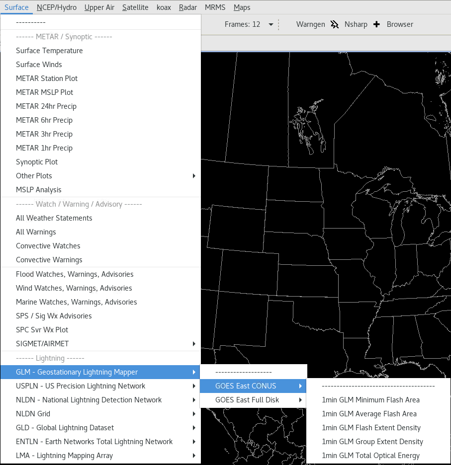 Surface GLM Menu