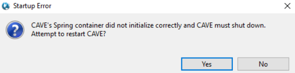 CAVE Spring Start Up Error
